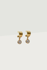 Faux Crystal Chunky Hoop Earrings