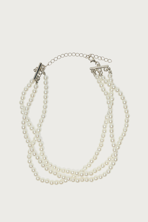 Layered Pearl Choker Necklace