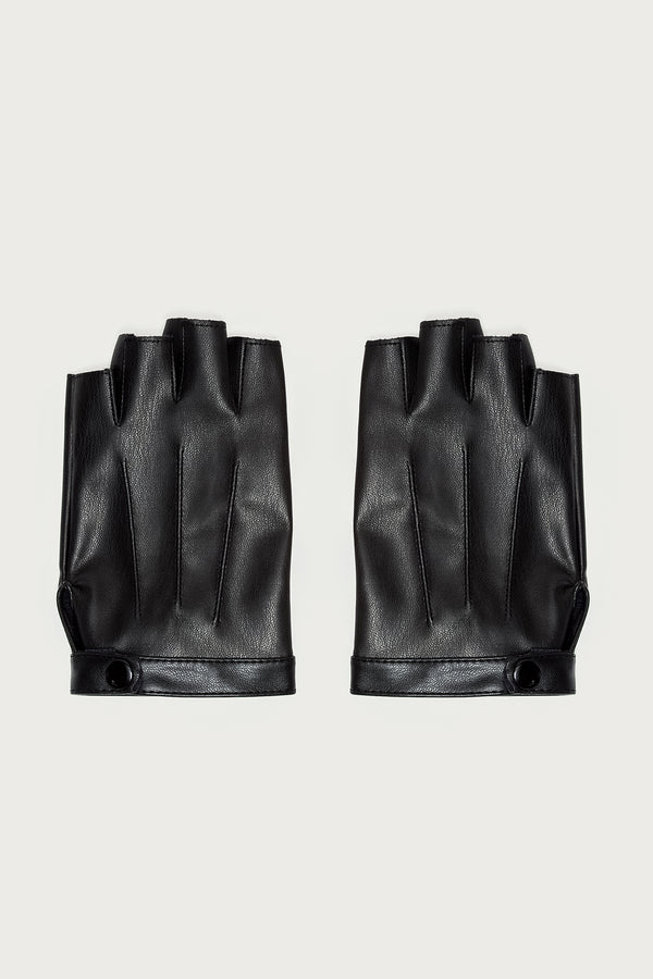 Biker Babe Faux Leather Fingerless Gloves