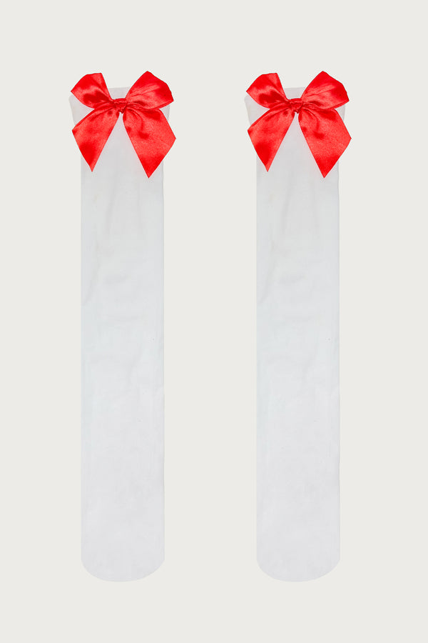Sweetheart Bow Knee High Socks