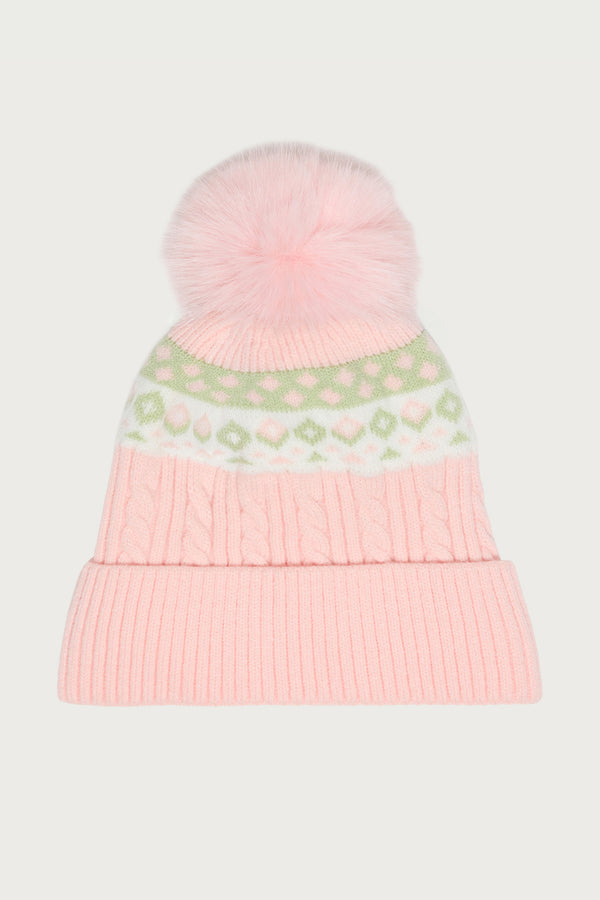 Cable Knit Pom Pom Beanie view 2