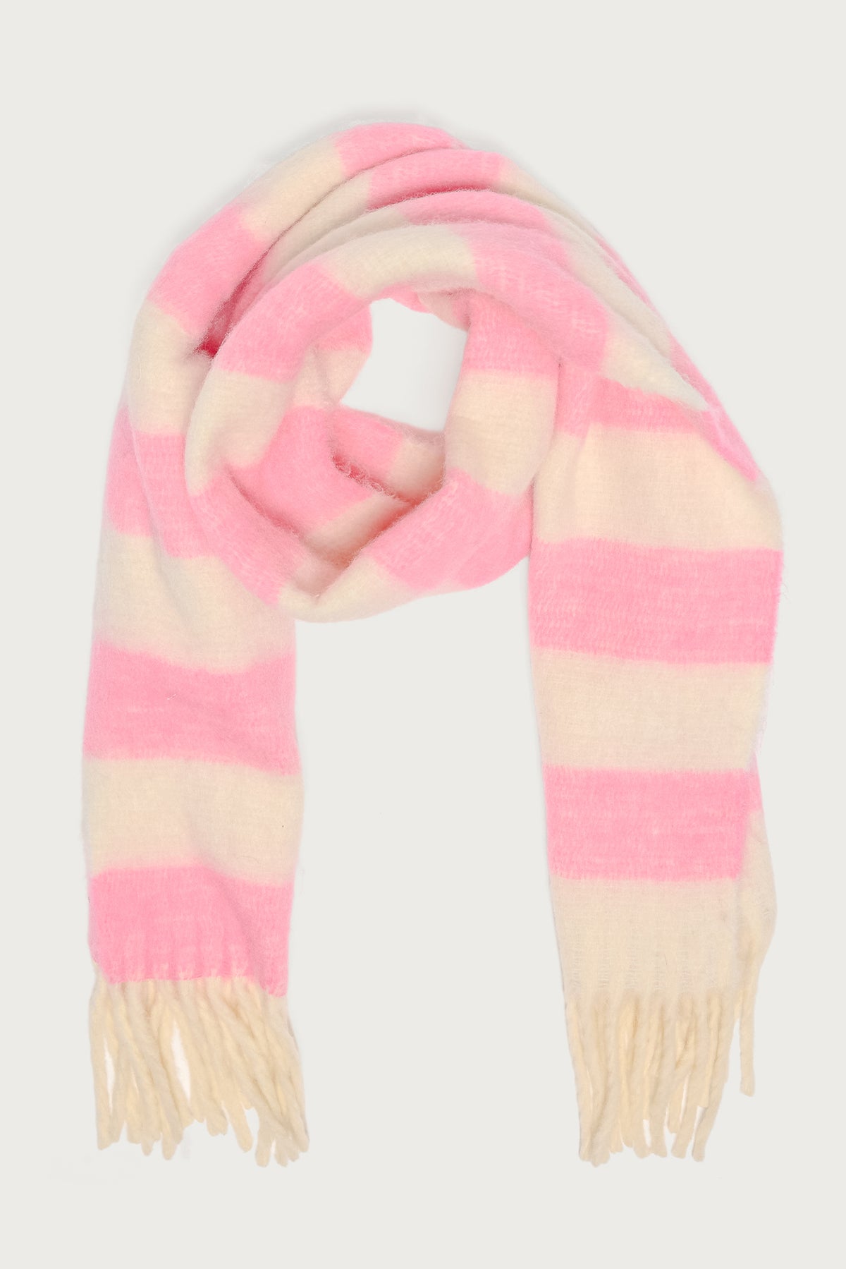 Striped Fringe Scarf