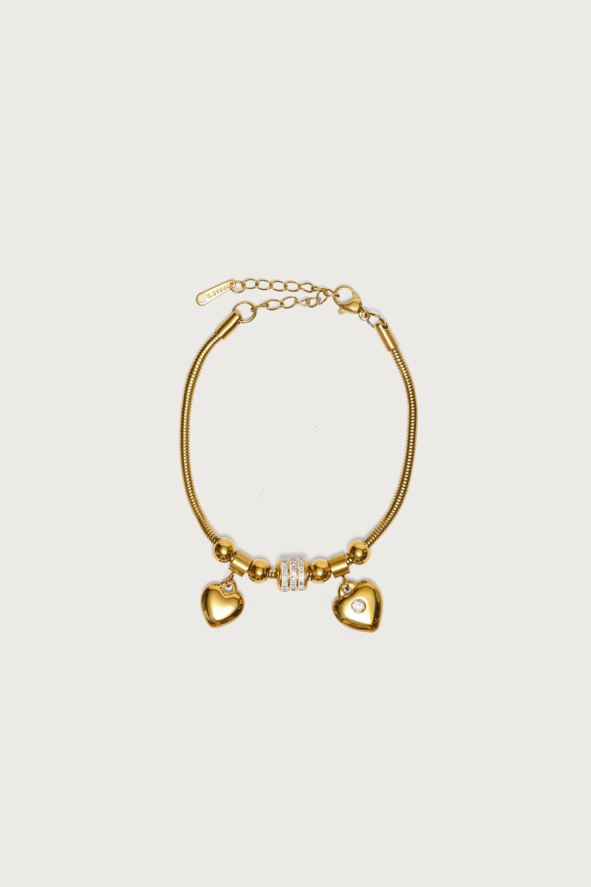 Link Heart Charm Bracelet