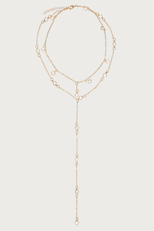 Faux Crystal Crush Cascading Necklace view 2