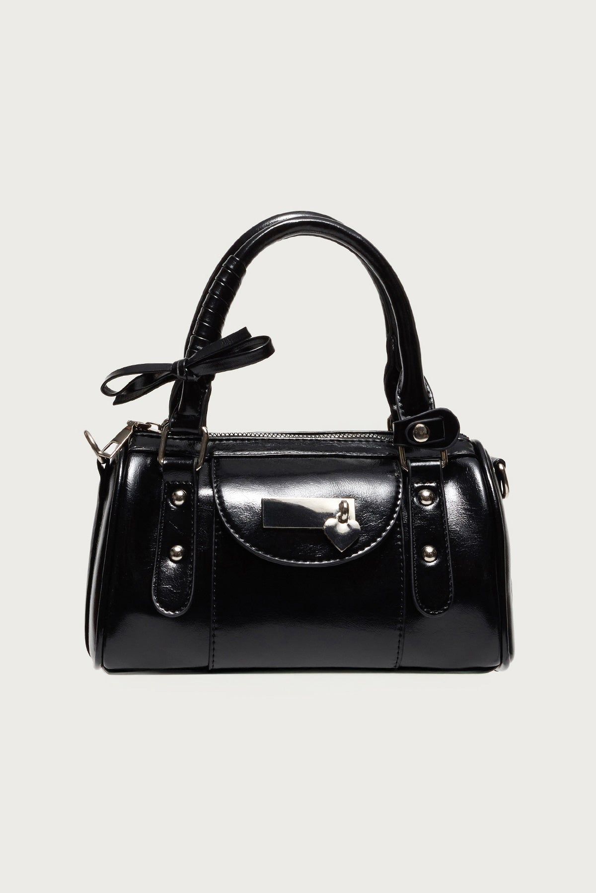 Faux Leather Heart Locket Bag