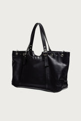 Faux Leather Grommet Bag
