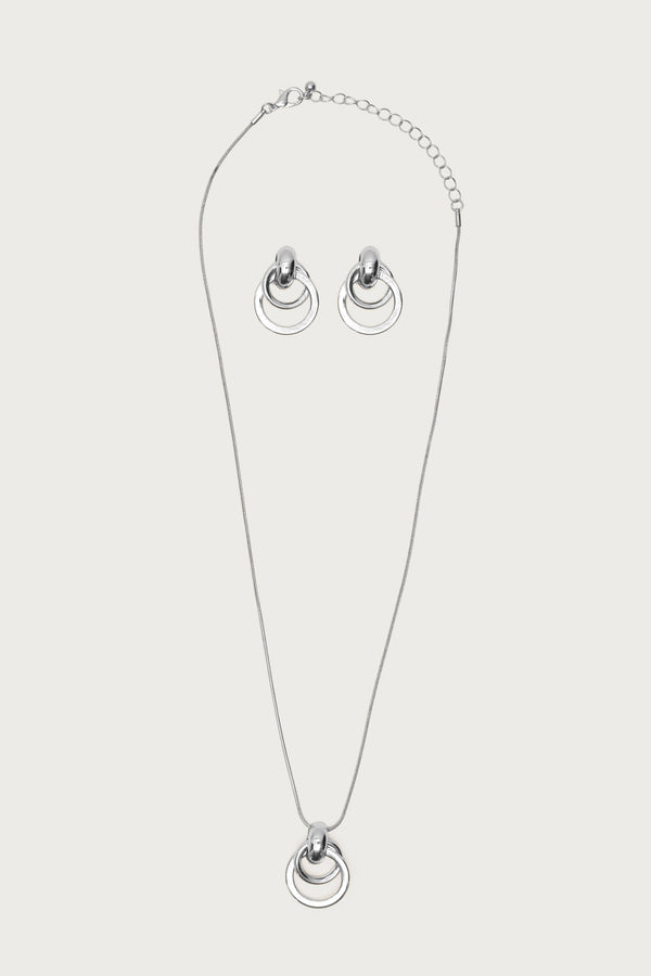 Paired Hoops Necklace & Earrings Set