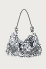 Knotted Rhinestone Stud & Sequin Bag