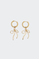 Bow Charm Hoop Earrings