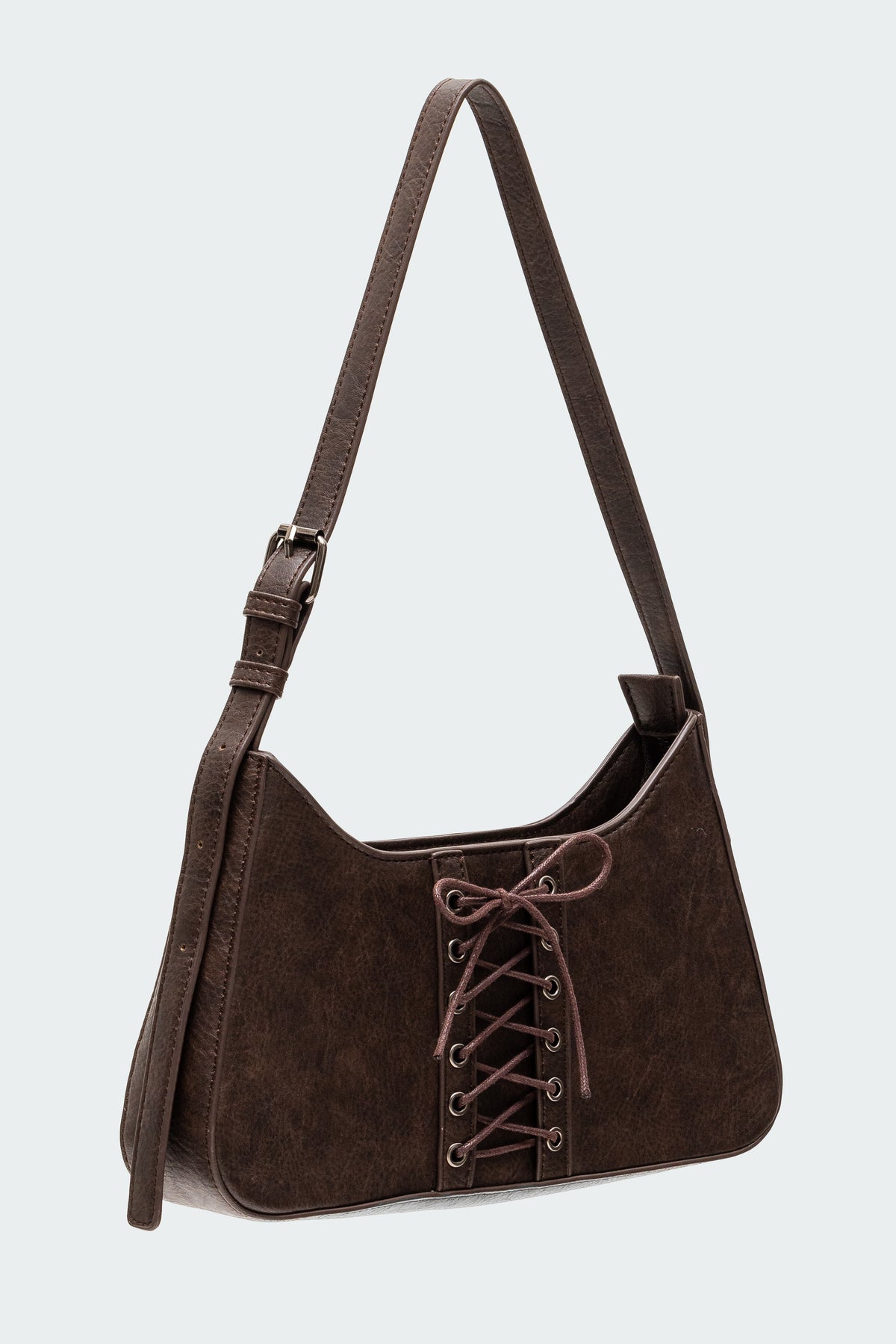 Lace Up Faux Leather Bag