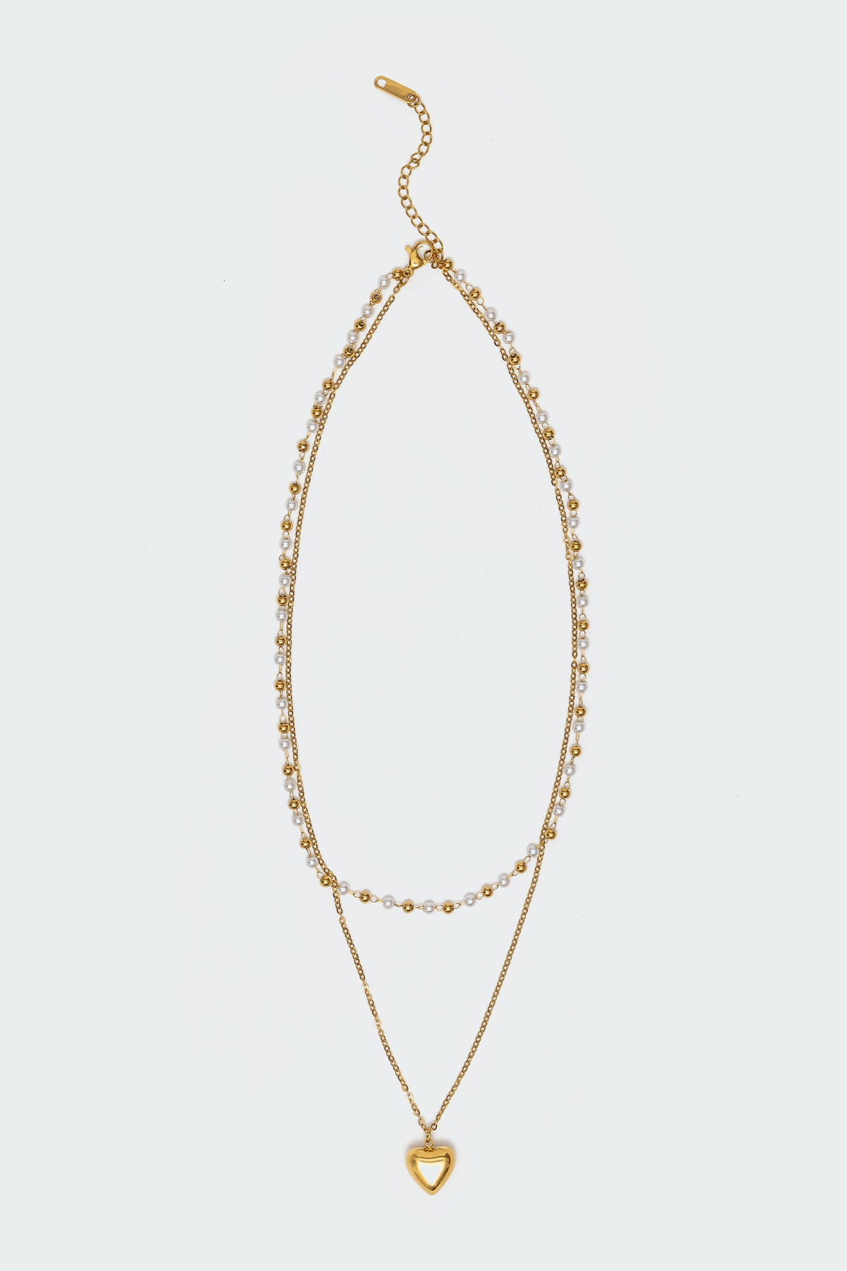 Heart & Pearl Layered Necklace