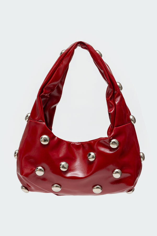 Bold Studded Faux Leather Bag