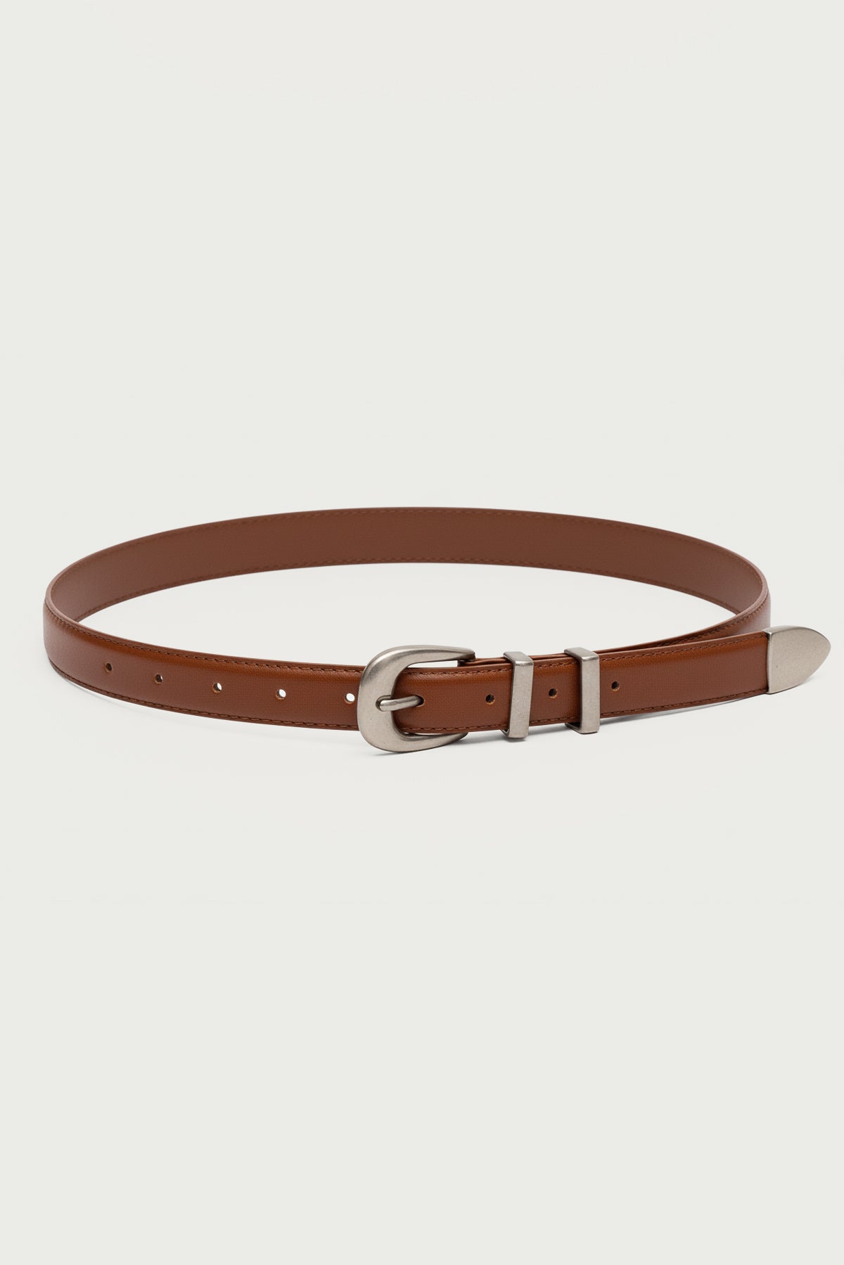 Basic Buckle Faux Leather Belt