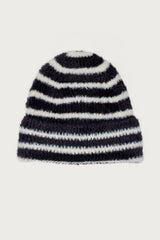 Striped Fuzzy Knit Beanie