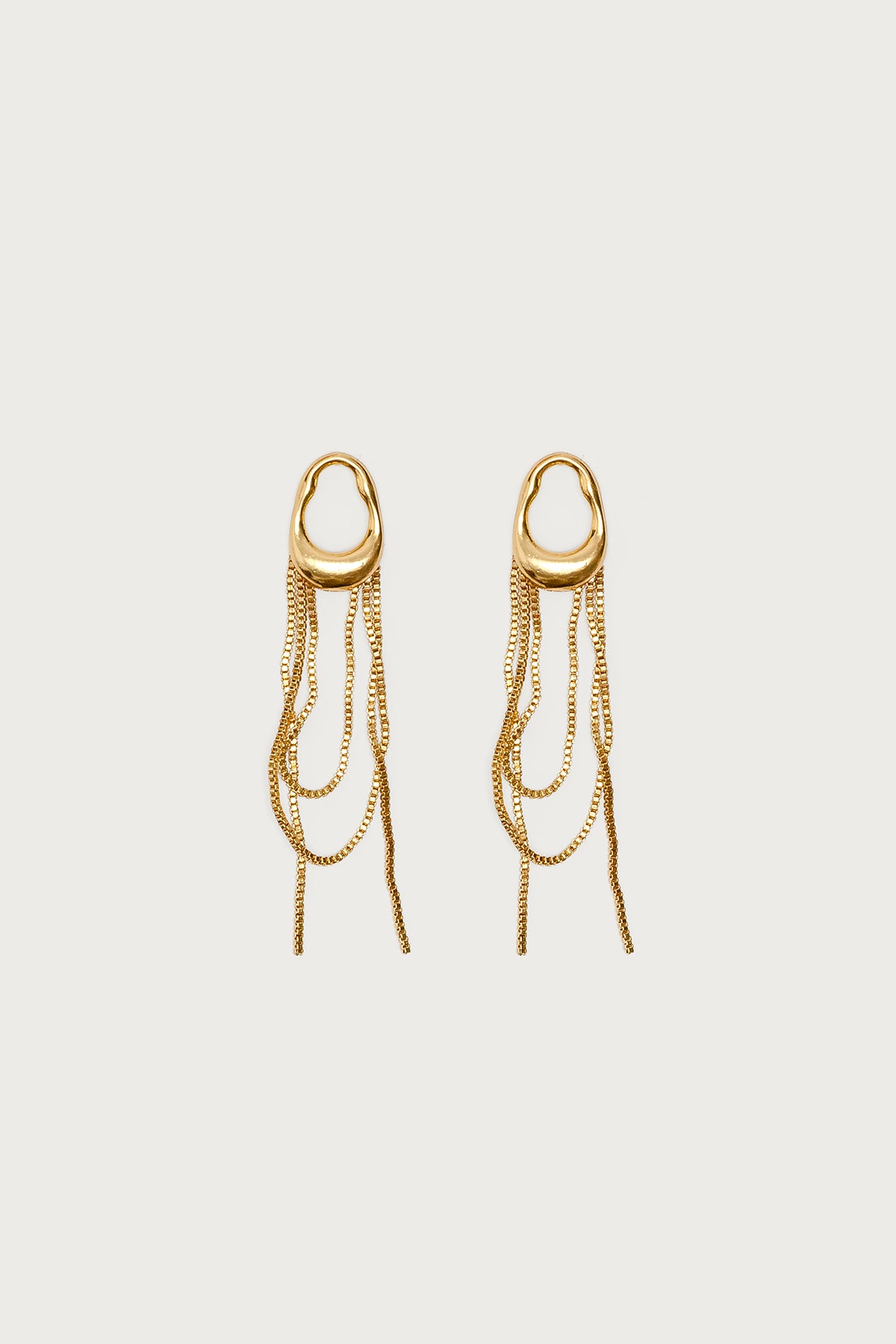 Abstract Dangling Chain Stud Earrings