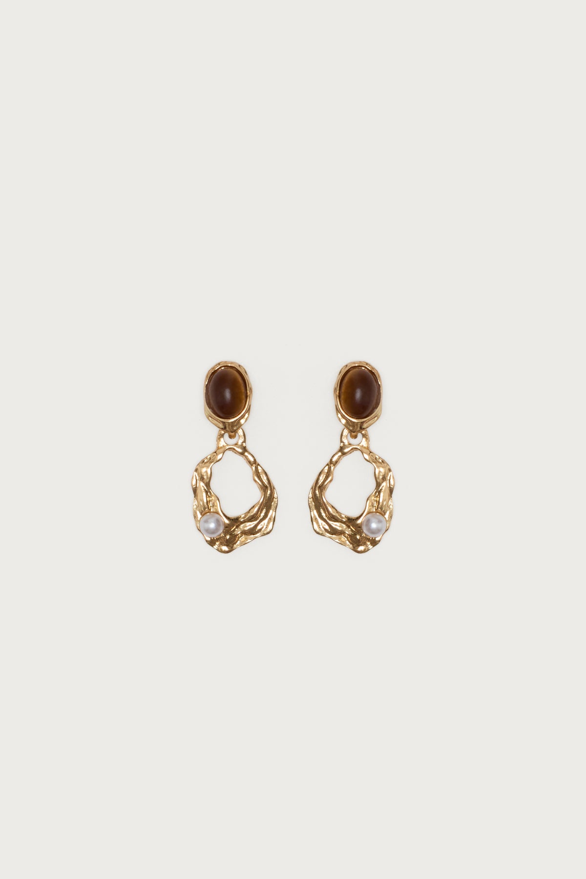 Faux Tiger Eye Abstract Earrings