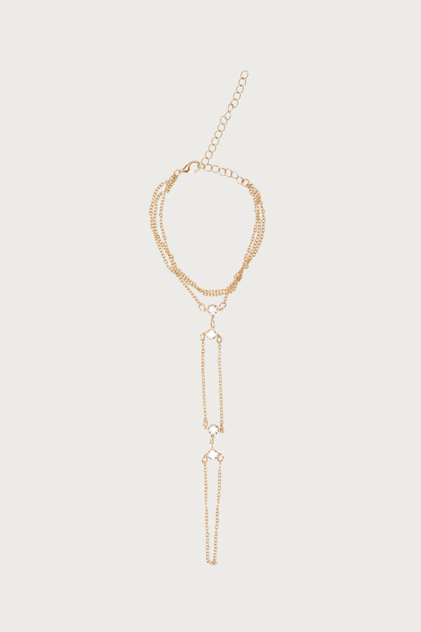 Rhinestone Layered Hand Chain