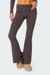 Coffee Break Ribbed Flare Leggings