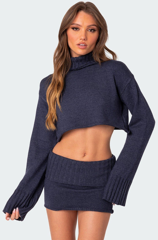 Gino Cropped Turtle Neck Sweater