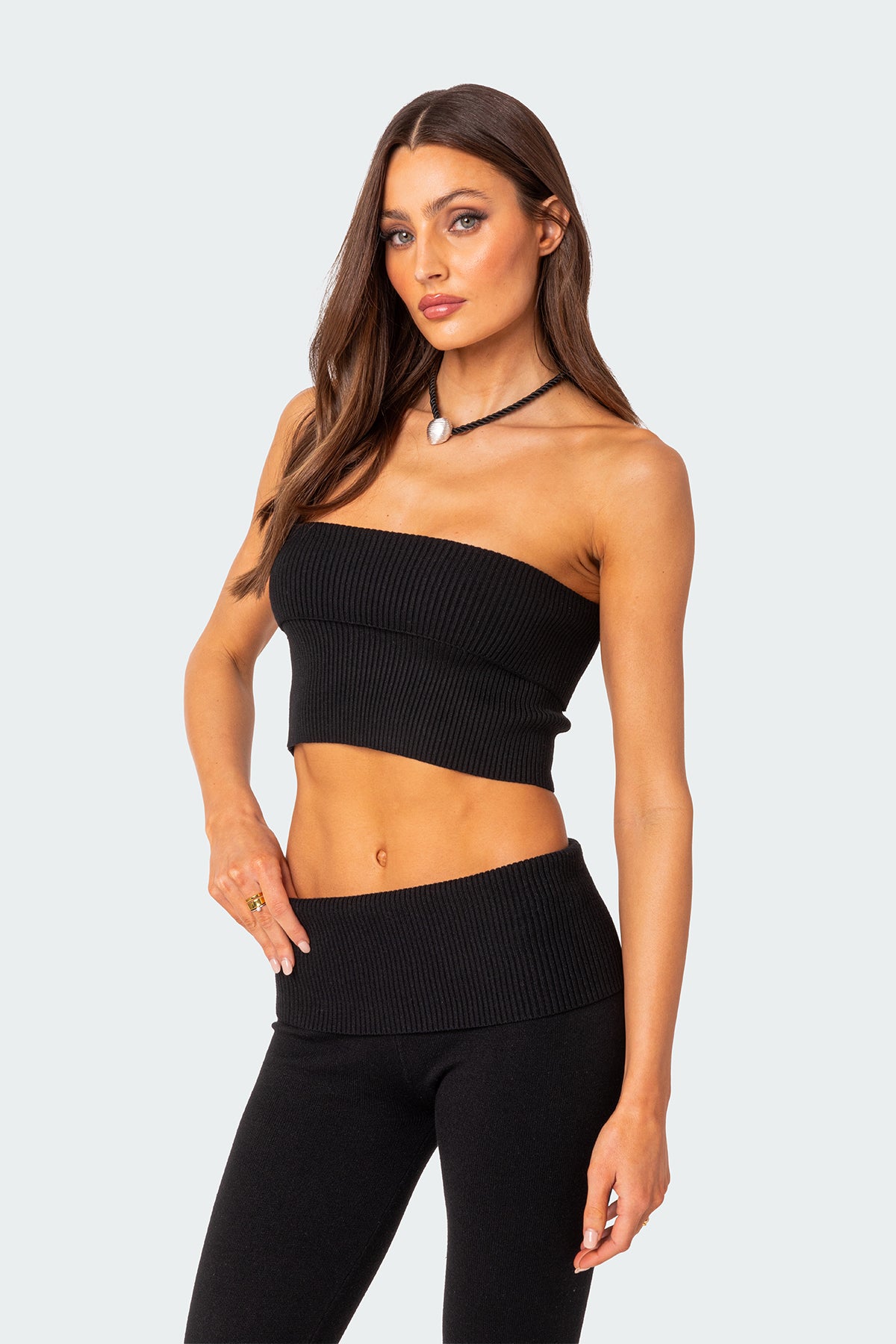 Desiree Fold Over Knit Tube Top