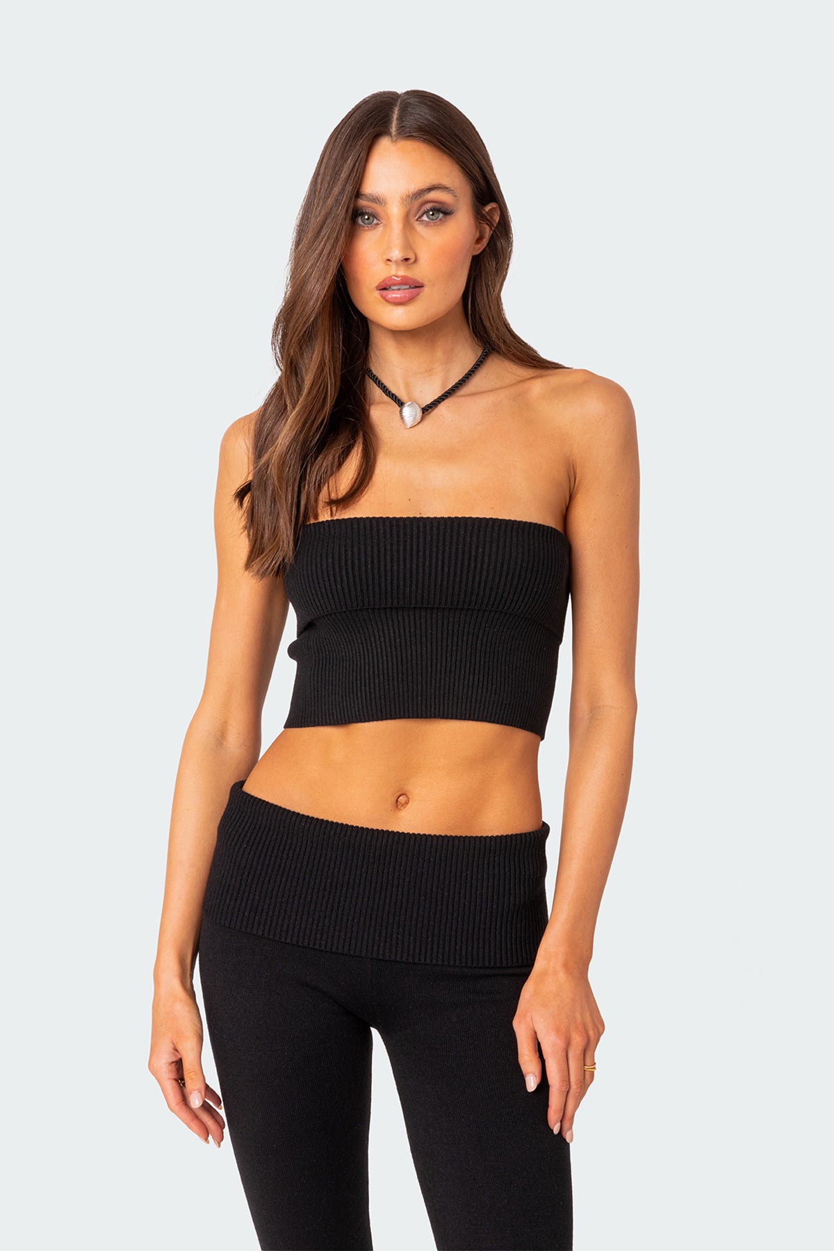 Desiree Fold Over Knit Tube Top