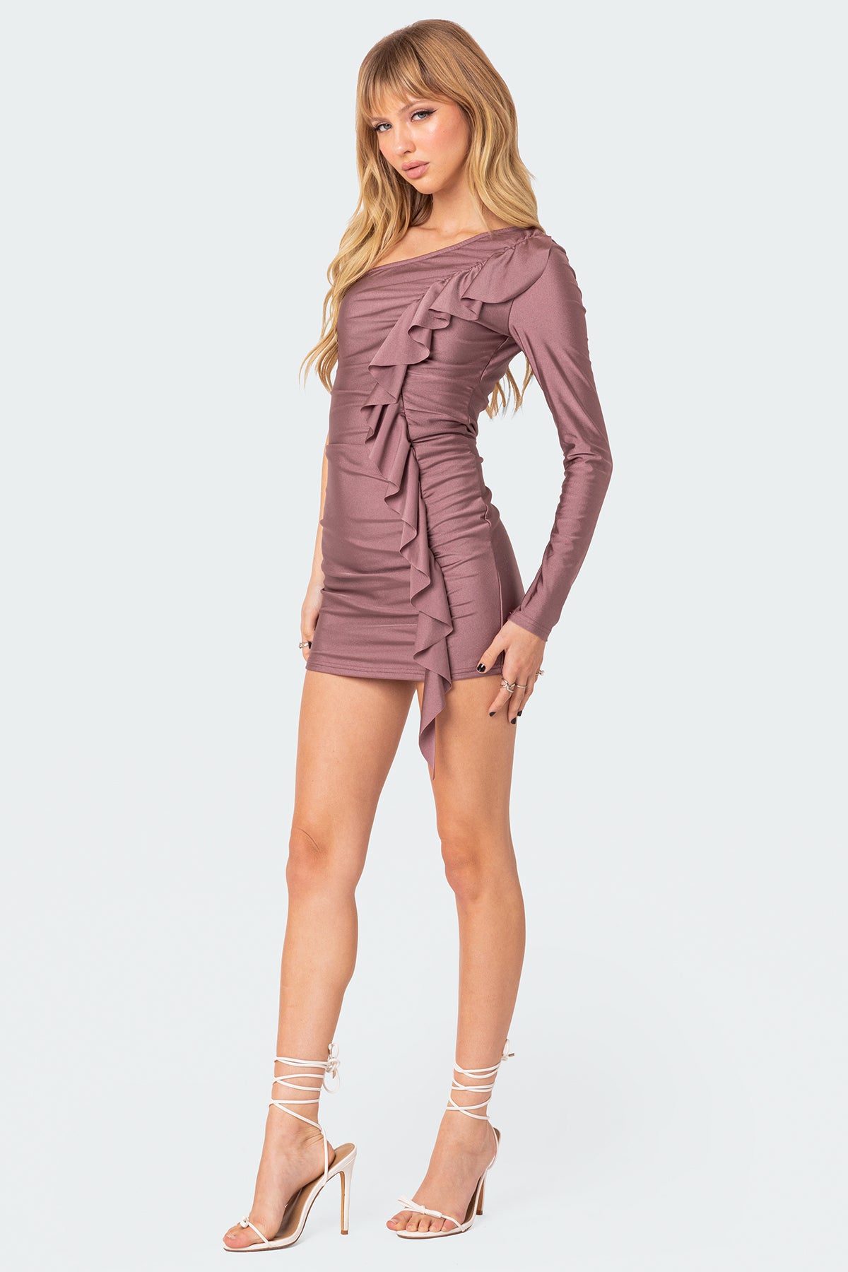 Nash One Shoulder Ruffle Mini Dress