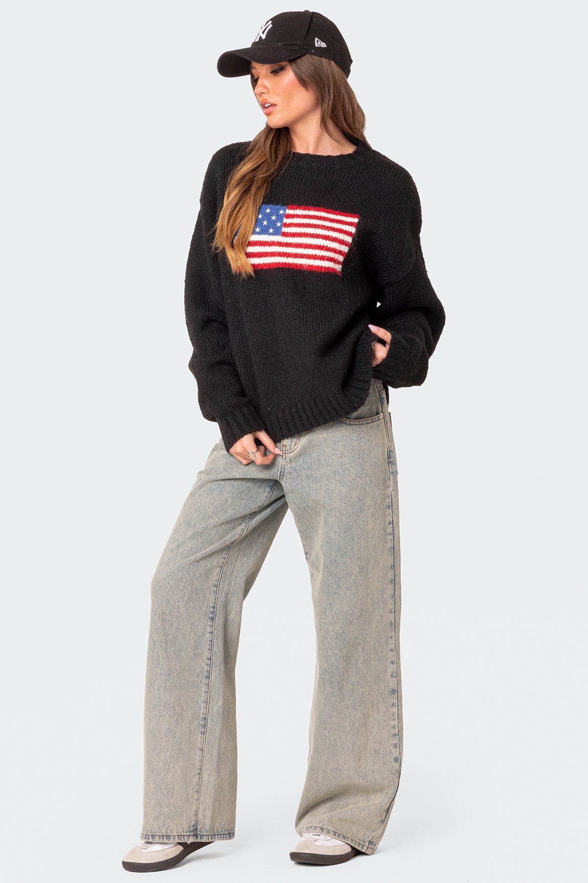 Usa Oversized Chunky Knit Sweater