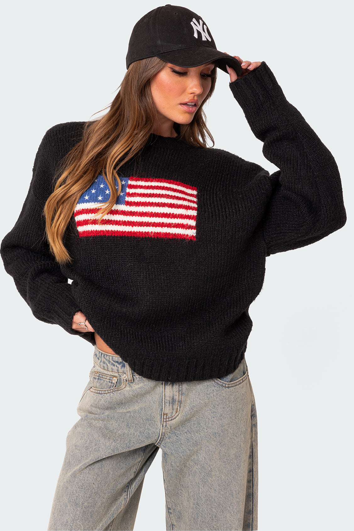 Usa Oversized Chunky Knit Sweater