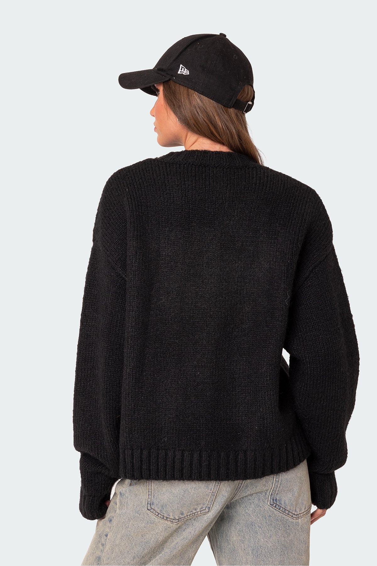 Usa Oversized Chunky Knit Sweater