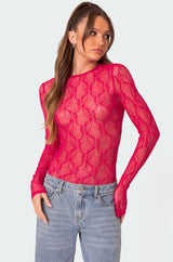 Lina Sheer Textured Bodysuit