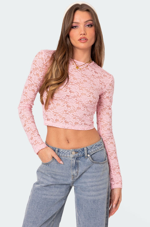 Estella Sheer Lace Top – edikted