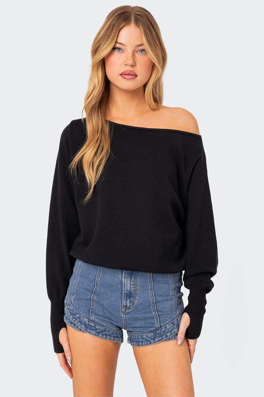 Off Shoulder Oversized Sweater