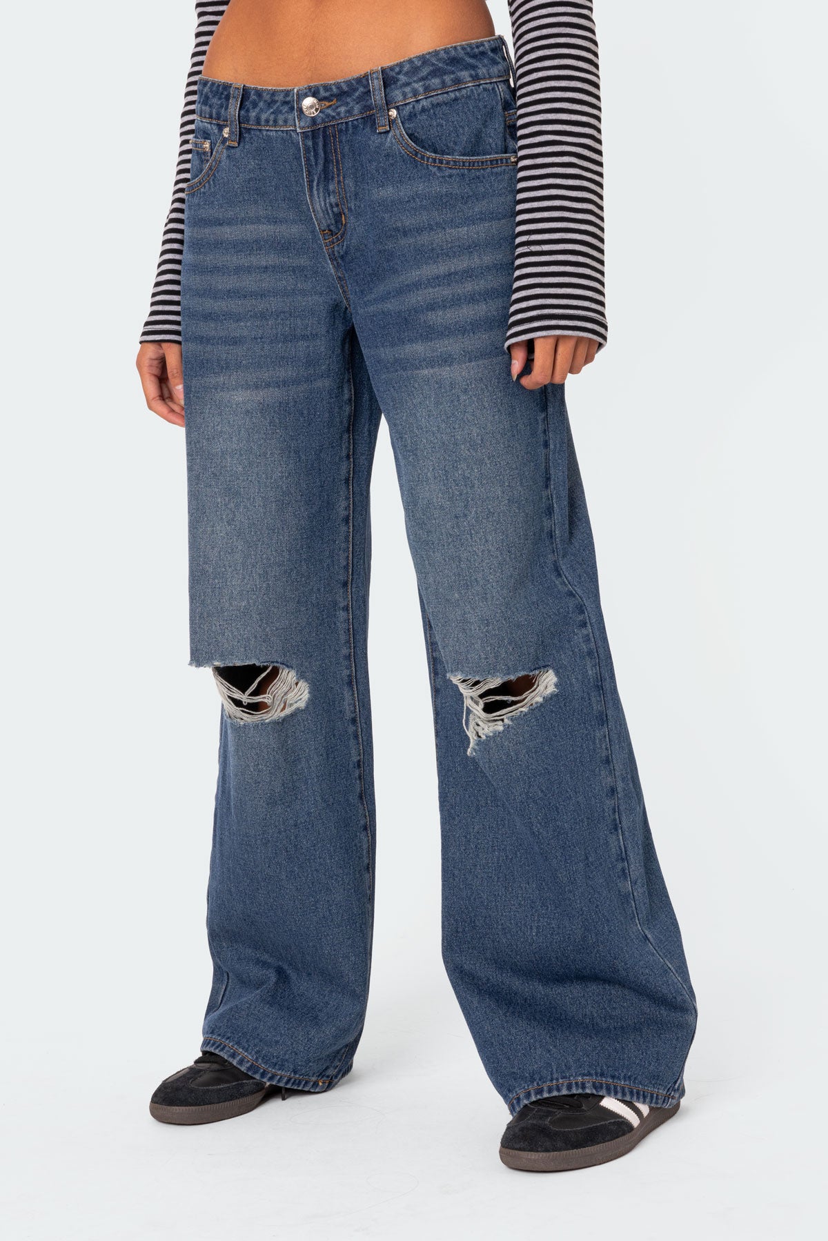 Debbie Distressed Low Rise Jeans