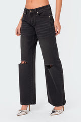 Debbie Distressed Low Rise Jeans