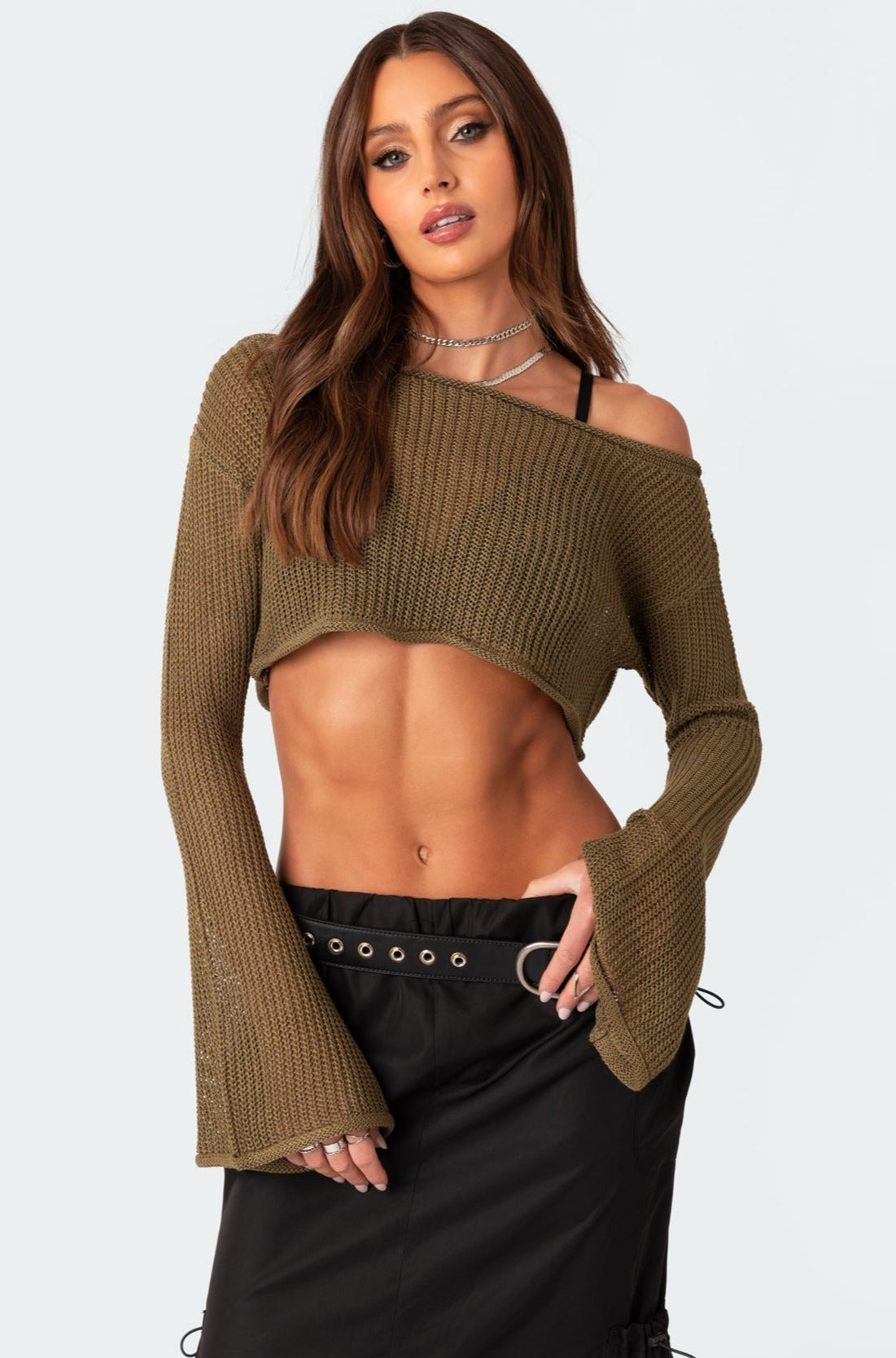 Riya Off Shoulder Knitted Crop Top