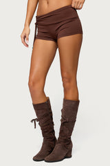 Thia Ruched Bead Foldover Shorts