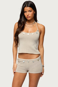 Nicca Iridescent Knit Halter Top