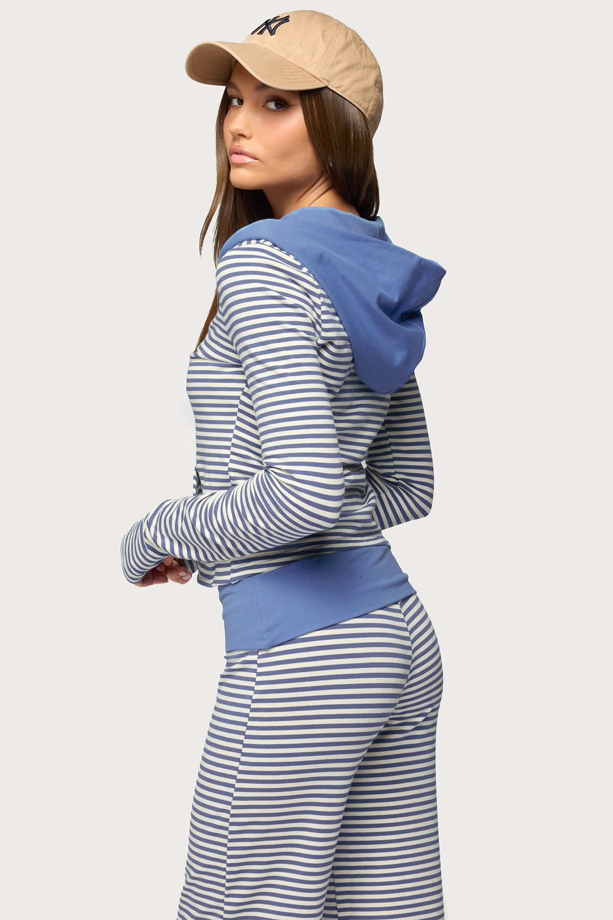 Meggy Striped Zip Up Hoodie