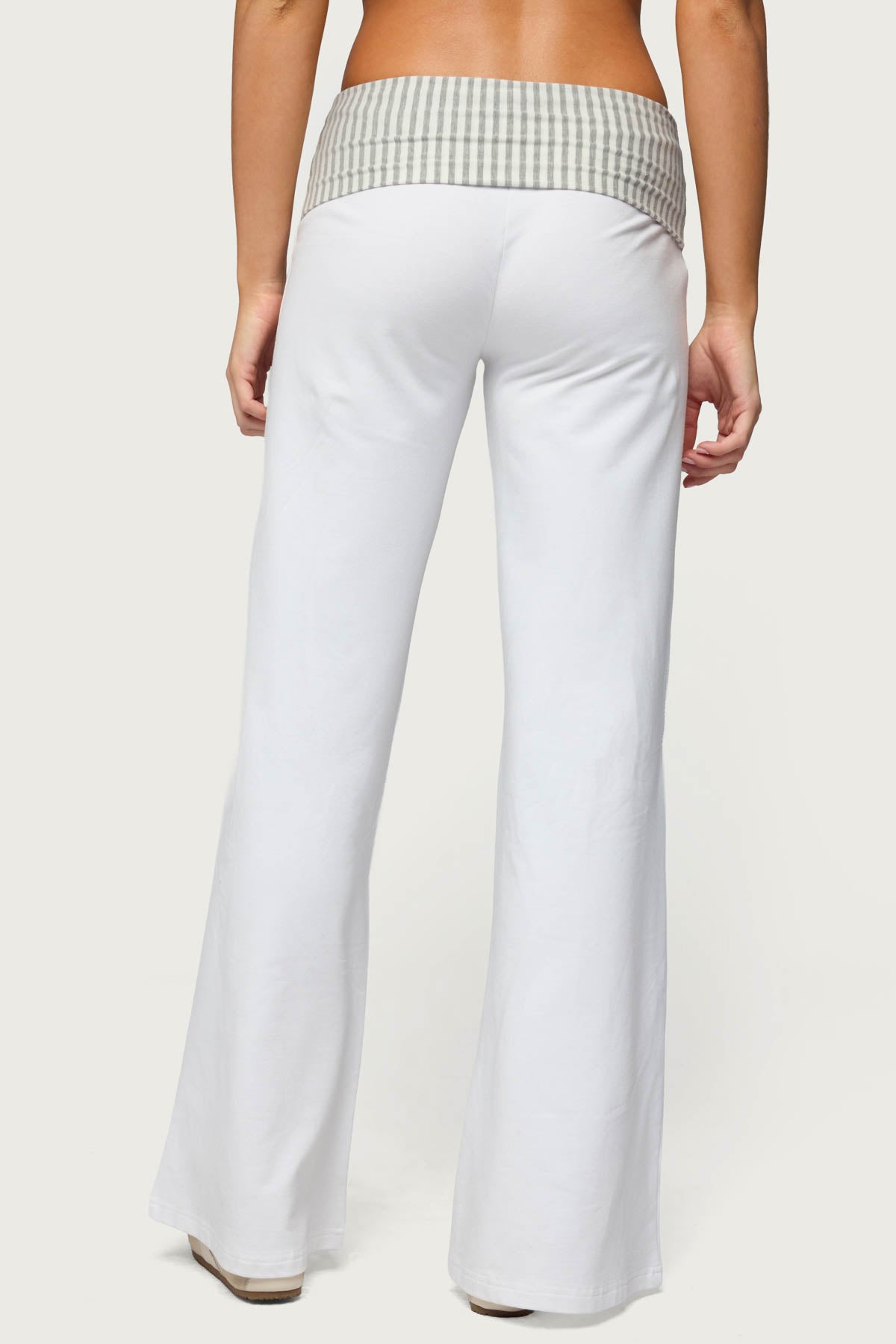 Meshey Striped Fold Over Pants