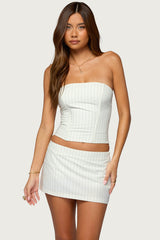 Maeve Pinstripe Strapless Corset