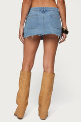 Gloriana Braided Denim Mini Skort