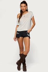 Devin Low Rise Micro Denim Shorts