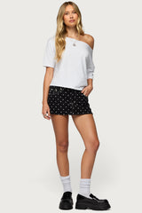 Freada Polka Dot Denim Mini Skort