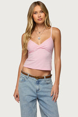Emilea  V Neck Striped Tank Top