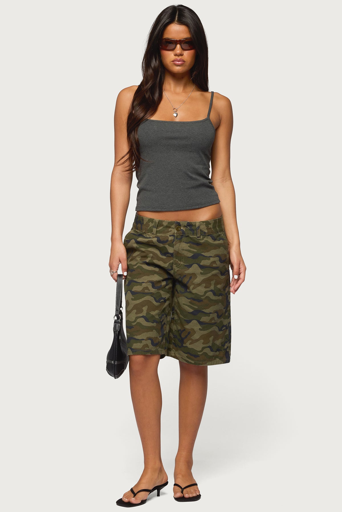 Camo Denim Low Rise Bermuda Shorts – edikted