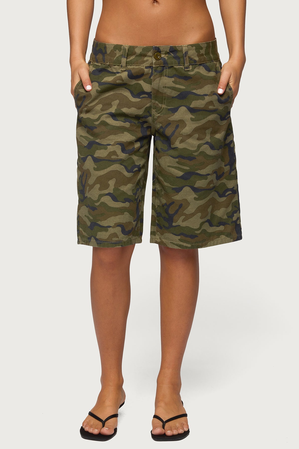 Camo Denim Low Rise Bermuda Shorts – edikted