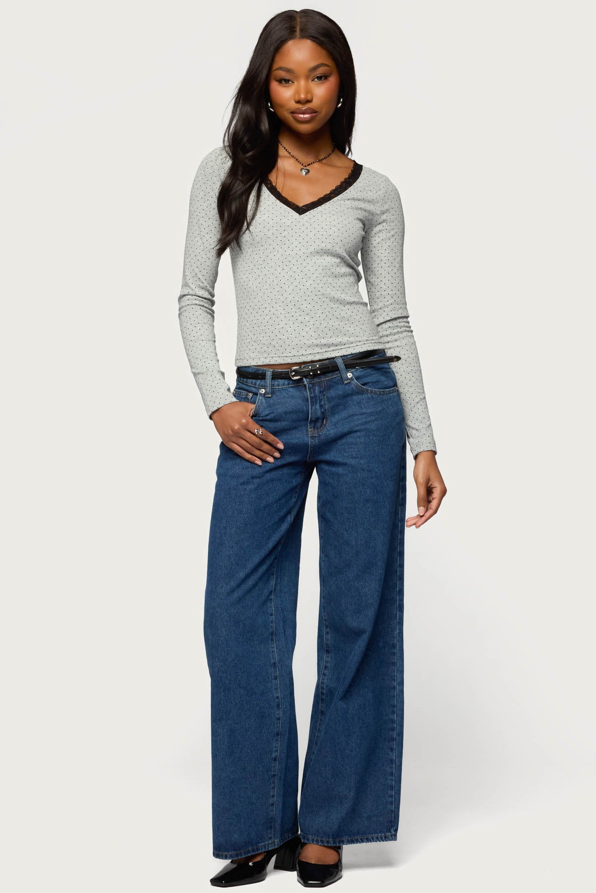 Morah Lacey Polka Dot Top