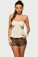 Rosalyn Cotton Braided Cutout Top