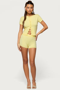 Rosie Scalloped Knit Shorts