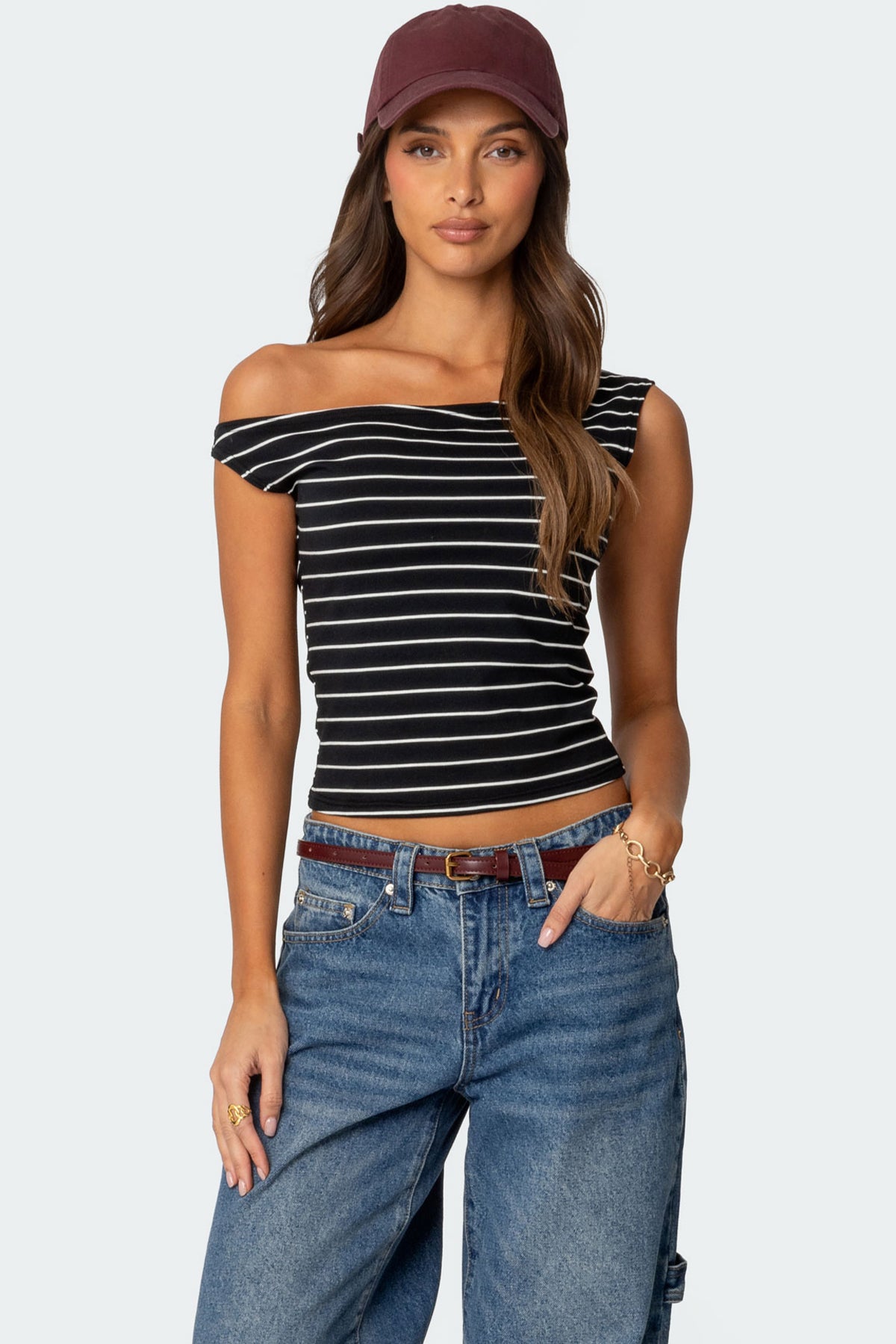 Keryn Striped Off Shoulder Top